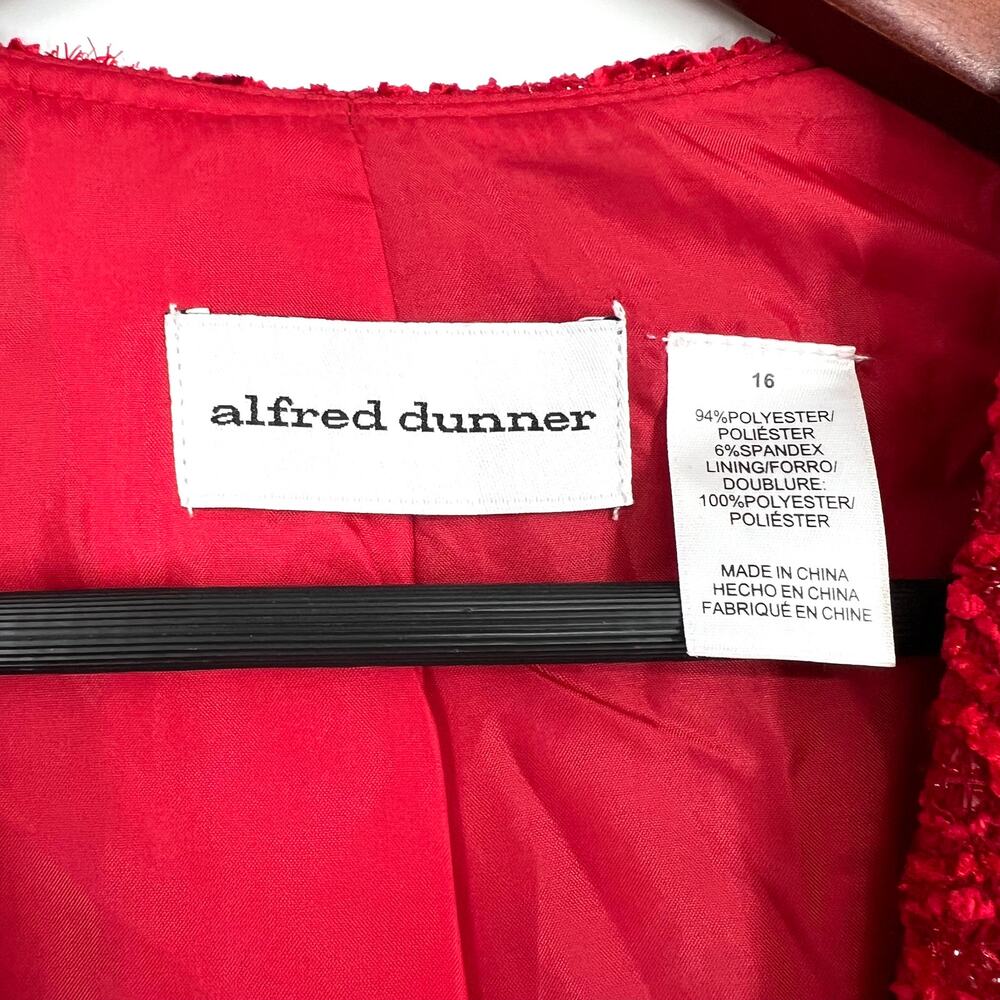 NEW NWT Alfred Dunner BEAUTIFUL Sz 16 Red Sparkly Jacket Blouse Shirt Top - Picture 2 of 9